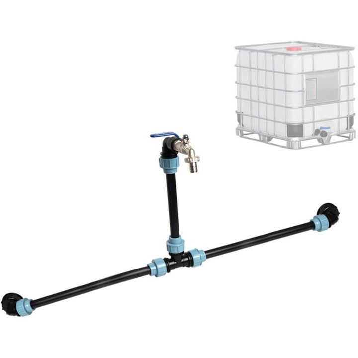 IBC csatlakozó készlet, sárgaréz csap, ABS, 60mm, szett