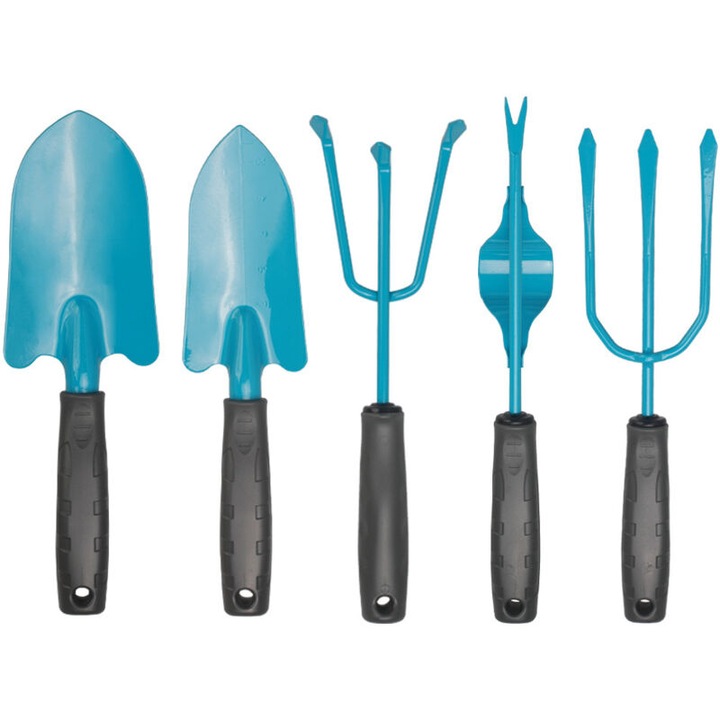5 db univerzális lapátkészlet kertbe, acél, ergonomikus nyél, 27cm széles