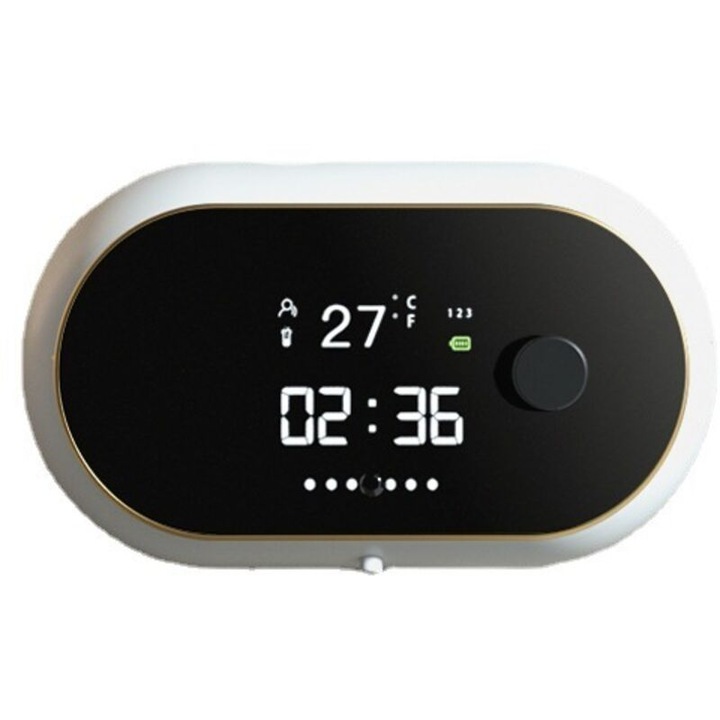 Automata folyékony habszappan adagoló, 450ml kapacitás, fekete-fehér, IPX5, 2000mAh