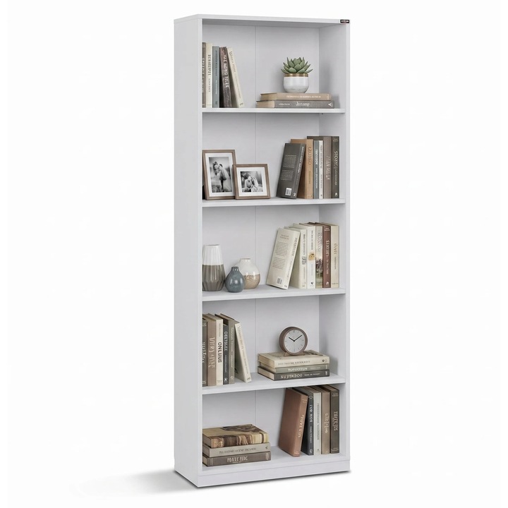 Biblioteca Adore Modern, 5 rafturi, 64x182x26 cm - Stejar