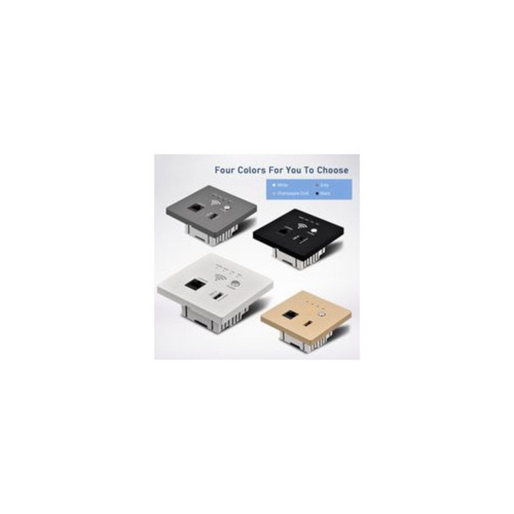 Router wireless, design compact, viteza 300M, negru, 8.5x8.5x4.5cm