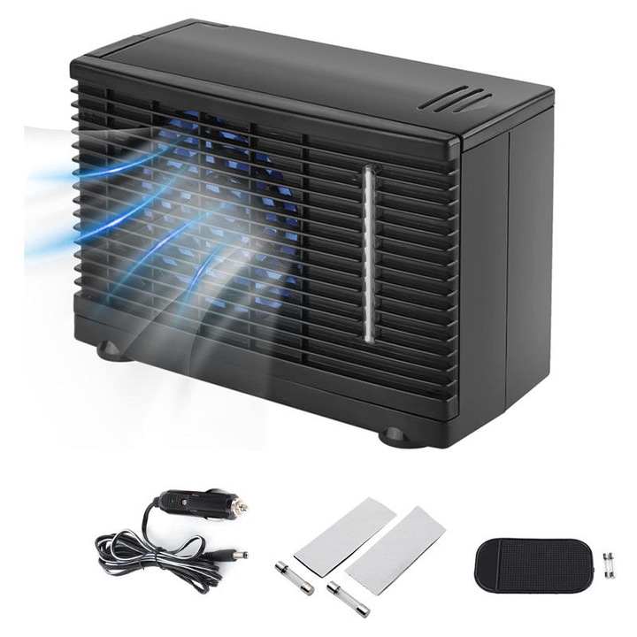 Racitor aer portabil 12V, negru, 20x11x15cm, 3 viteze, 30-60W