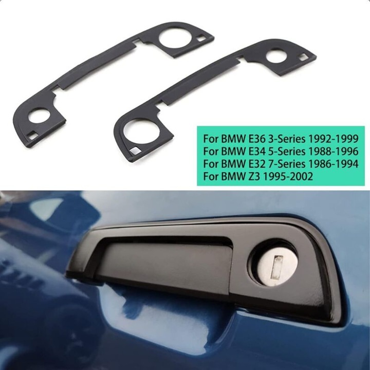 Set 2 garnituri cauciuc pentru maner exterior usa BMW E36 E34 E32 Z3, negru