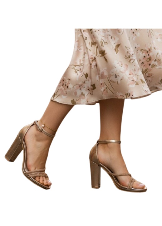 Sandale elegante cu toc YH10-85A 126868, Sampanie
