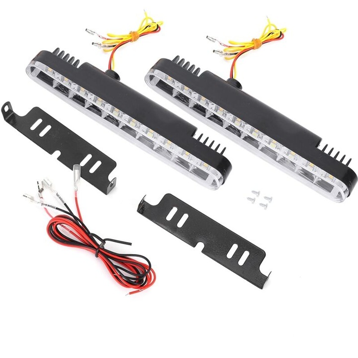 LED nappali menetfény szett 5050, két színű, 190x40x25mm, univerzális, fehér