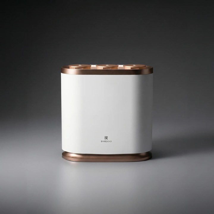 Barrano® Icon professzionális illatdiffúzor, 3 független porlasztó, 360 ml összesen, App Scent Marketing Bluetooth, Akár 500 m² lefedettség, Rose-gold, Hotel Showroom Recepció