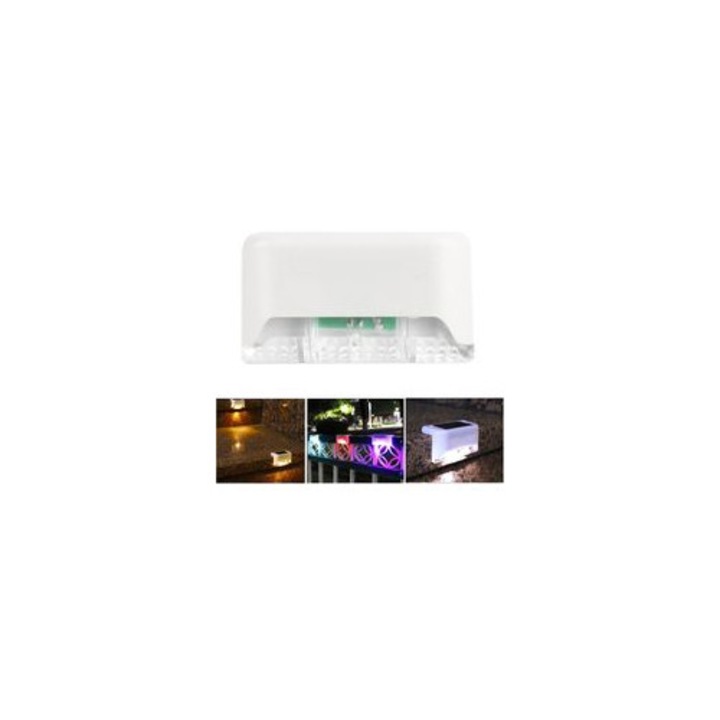 Lampa solara LED terasa, negru, 8x4.5x4 cm, impermeabila IP65