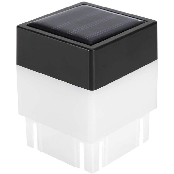 Lampa solara LED patrata, alb cald, 5x5x7cm