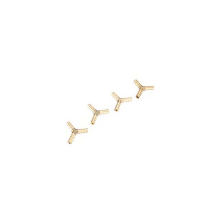 Y-elosztó sárgarézből, 3 utas, 8mm, 4 darabos készlet