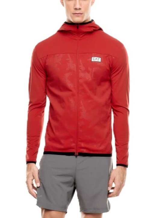 Мъжки суичър с цип VIGOR7 M HOODIE FZ PA ST, EA7, Полиестер, Червен, Червен