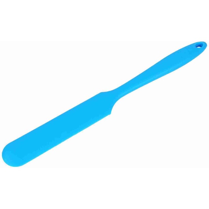 Spatula siliconica albastra 24.5x3cm reutilizabila pentru crema
