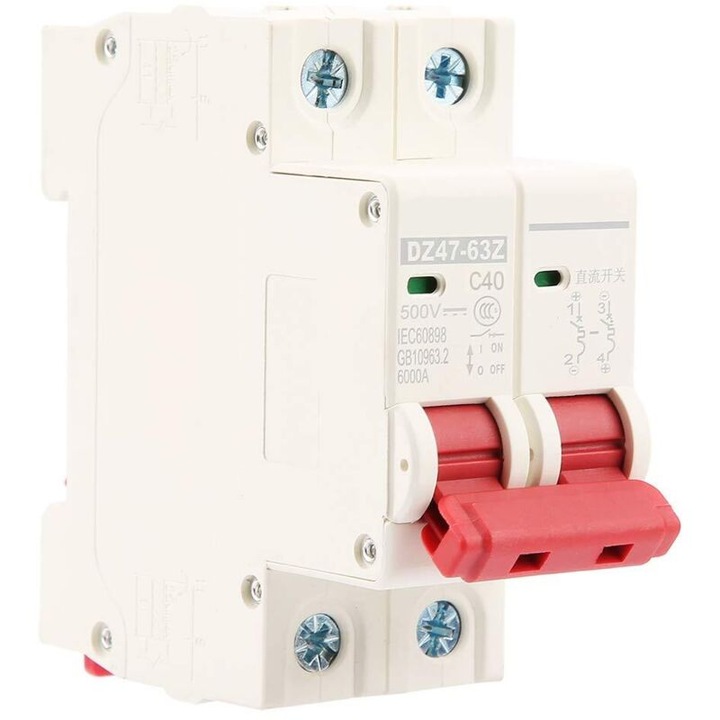Elektromos biztosíték 2P 40A 500V 6kA OEM
