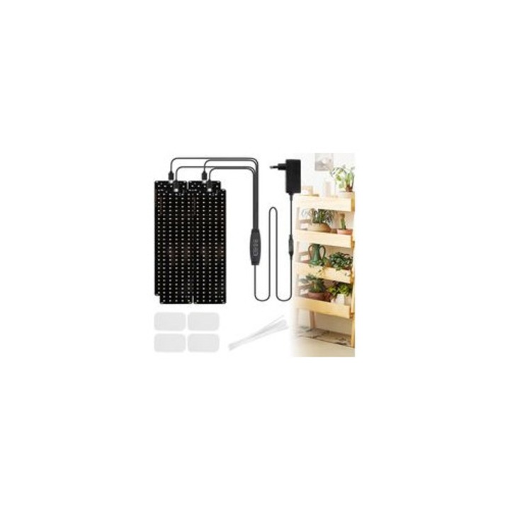 4 db LED növénytermesztő lámpa szett, teljes spektrumú, 20W, 30x8x5cm