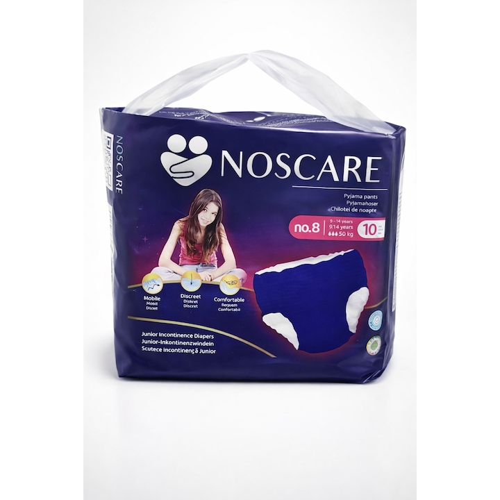 Scutece chilotel pentru noapte Noscare no. 8, 9 - 14 ani, 50 kg