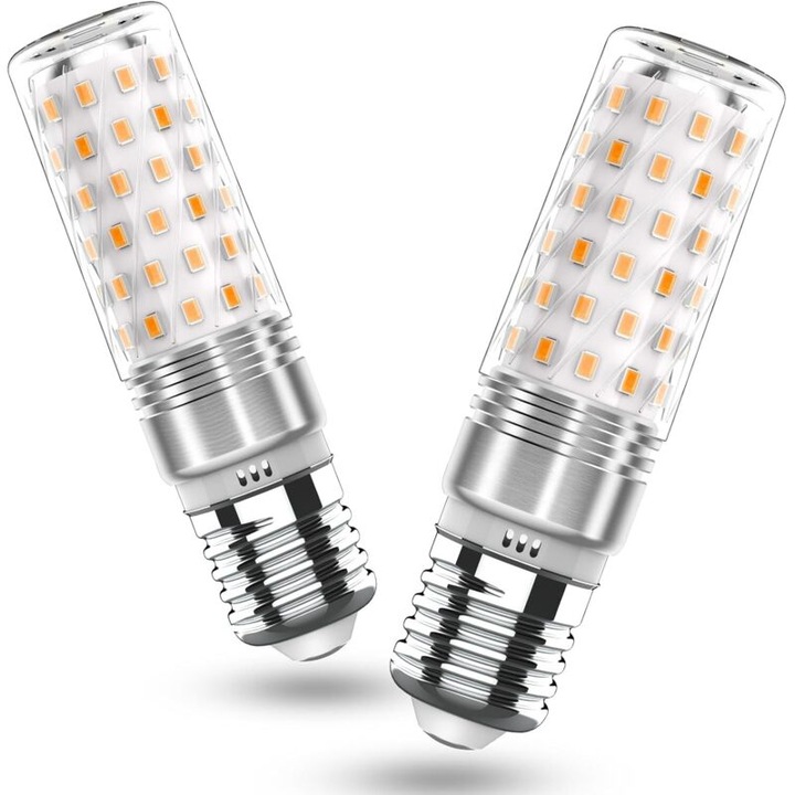 LED крушка E27, 14W, топло бяла, 2700K, 1400lm, 31x106.5mm, комплект 2 броя