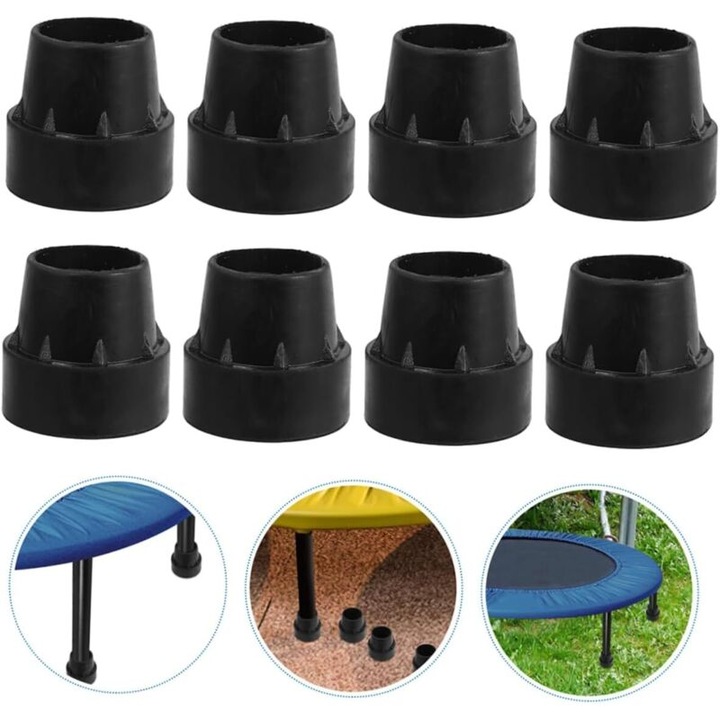 Set 8 bucati protectii picioare trampoline cauciuc 1x1x0.1cm