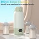 Нагревател за мляко, вода и кърма, Qova®, интелигентен, батерия 10.400 mAh, бързо загряване, неръждаема стомана 316, против изтичане, LED екран, 500 мл