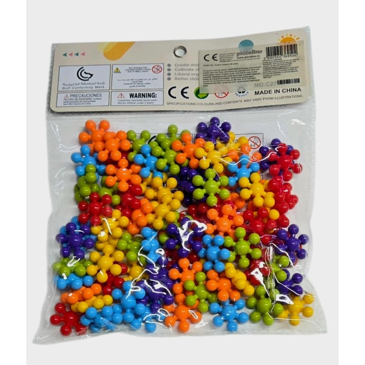 Set cuburi fulgisori colorati, 80 piese, usor de imbinat