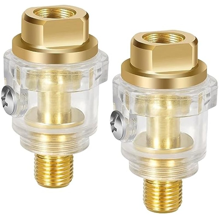 2 db mini zsírzó szerszám készlet 1/4" BSP, átlátszó, fém, könnyű, kompakt
