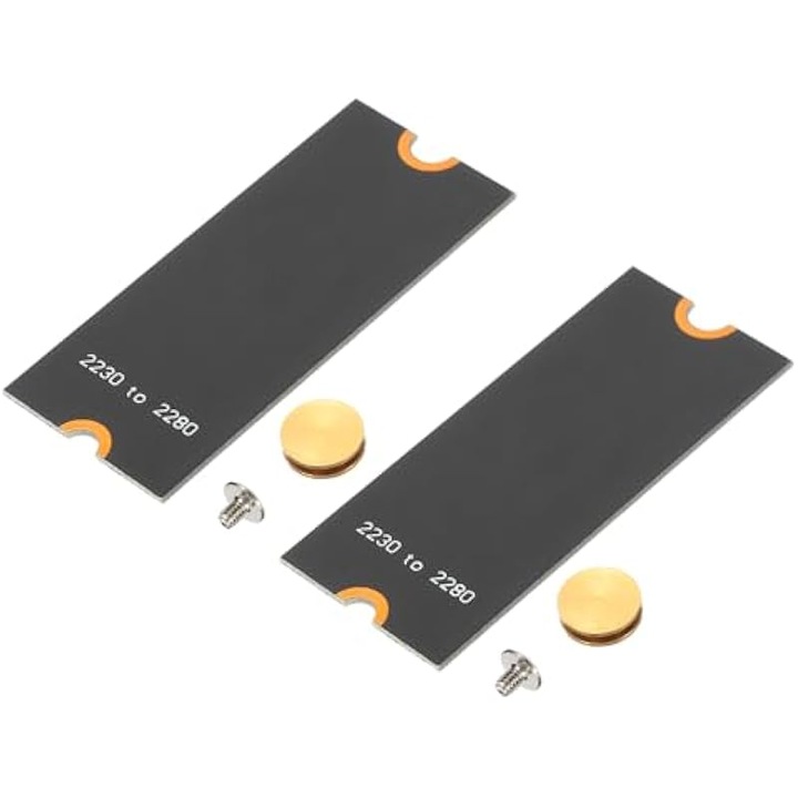 M.2 2230-2280 bővítő adapterlemez, 2 darabos készlet, fekete, 50x22x0.9mm