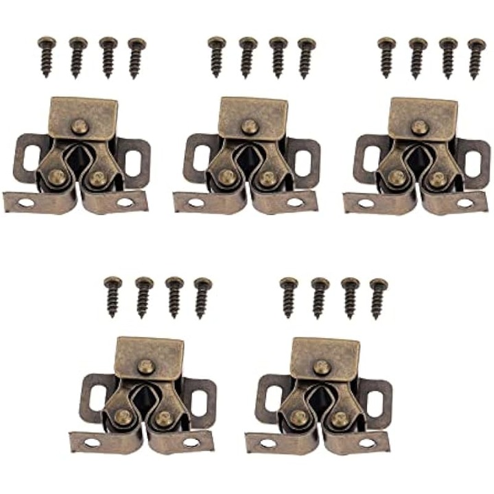 5 db bronz ajtóütköző készlet, vas, 32x14x13mm