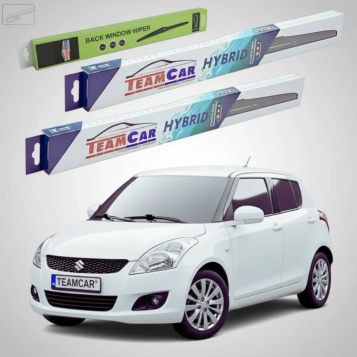 Чистачки Suzuki Swift FZ/NZ 5 Врати 2010-2017, Комплект Предни и Задни Хибридни – TeamCar®