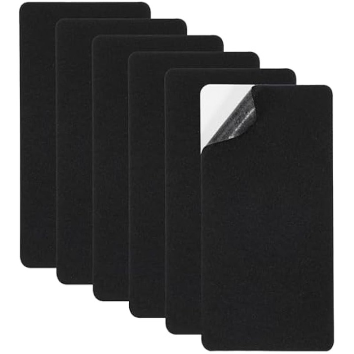 Set 6 bucati plasturi adezivi negri, rezistenti, 19.8x9.9cm, pentru reparatii mobilier si corturi