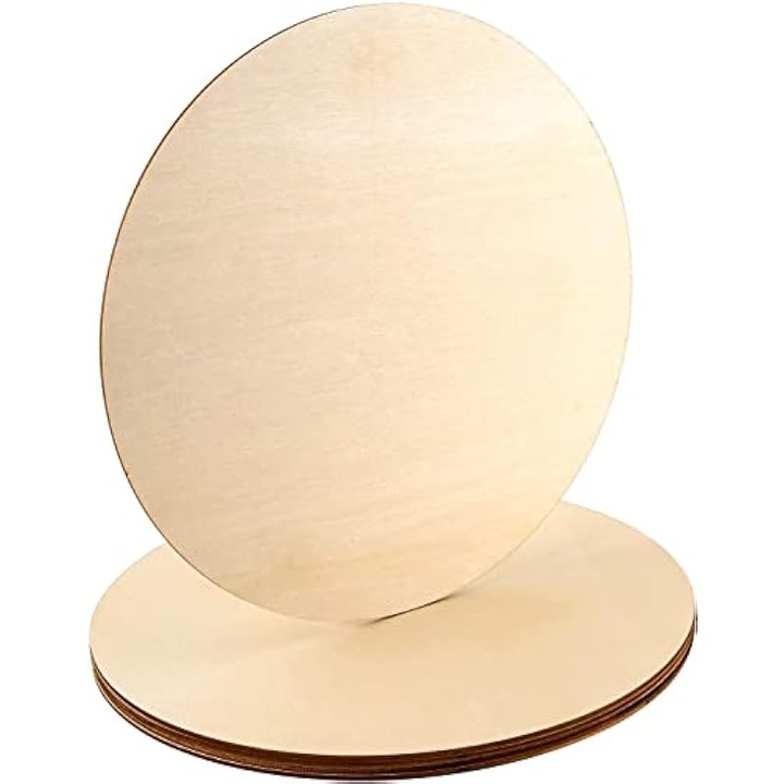 Set 5 discuri lemn rotunde 25x0.25cm natur pentru decor DIY