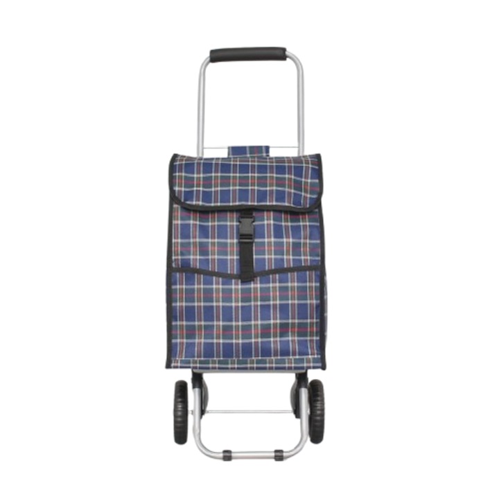 Bevásárlókocsi 11-42-8, Textil, 85/30/20cm Kék kockás