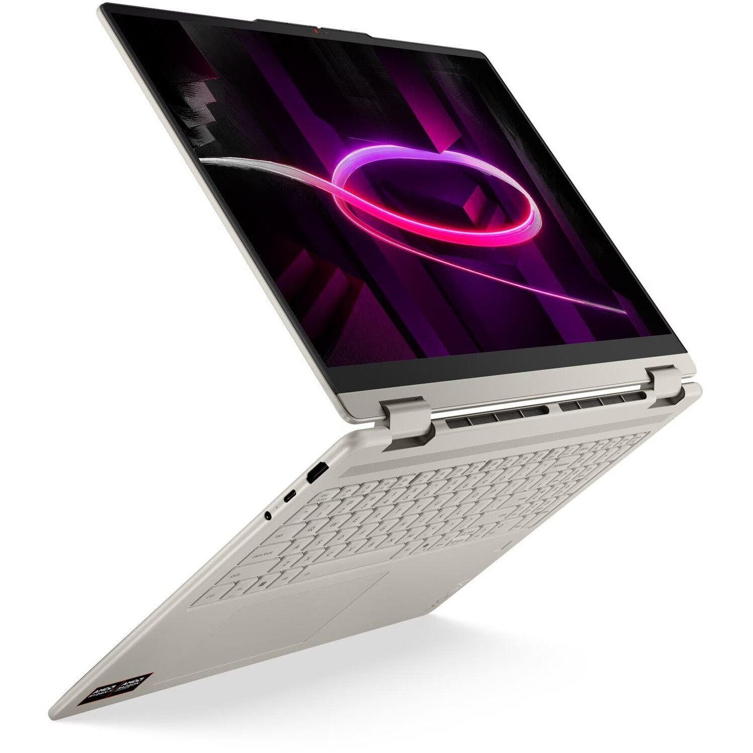 Laptop Lenovo Yoga 7, 16" WUXGA Touchscreen, AMD Ryzen™ AI 7 445 pana la 4.6 GHz, 16 GB RAM LPDDR5x 8000, 512 GB SSD, AMD Radeon, Windows 11 Home, Seashell 512 GB