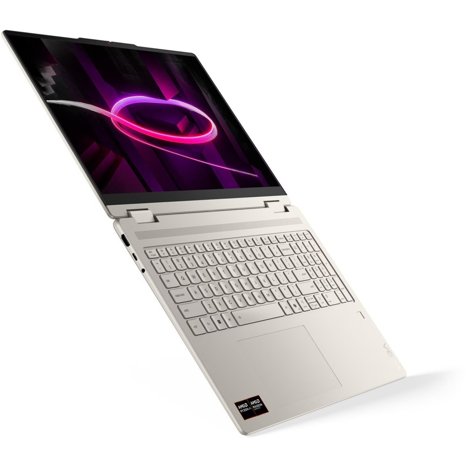 Laptop Lenovo Yoga 7, 16" WUXGA Touchscreen, AMD Ryzen™ AI 7 445 pana la 4.6 GHz, 16 GB RAM LPDDR5x 8000, 512 GB SSD, AMD Radeon, Windows 11 Home, Seashell 512 GB