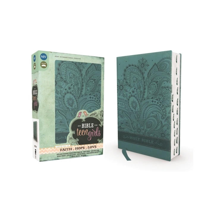 Niv, Bible for Teen Girls, Leathersoft, Blue, Thumb Indexed Tabs Growing in Faith, Hope, and Love, Zondervan