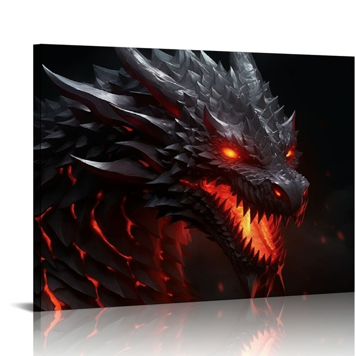 Többszínű absztrakt madár vászonkép 40x60cm fakerettel szettben