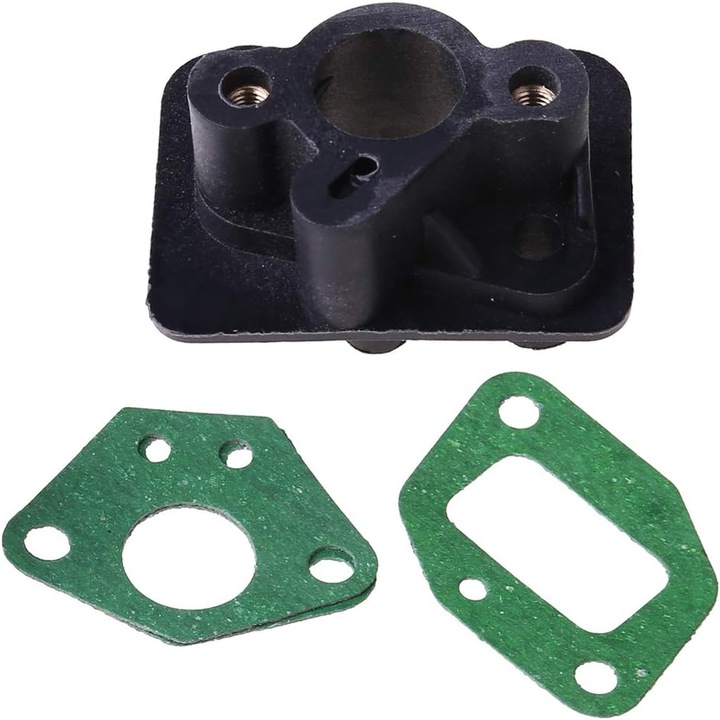 Galerie de admisie, galerie de admisie + 2 bucati conector baza galerie admisie motocoasa 40-5 43 CC 52 CC