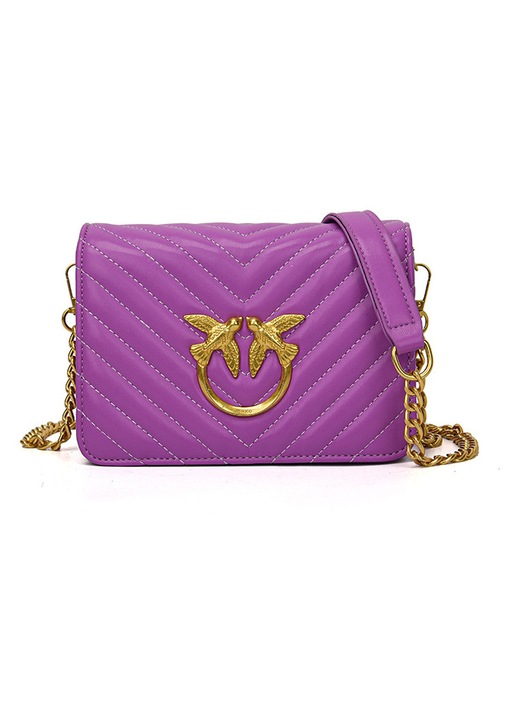 Geanta crossbody de dama, matlasata, cu lant, geanta mica din piele PU, dimensiuni 19*13