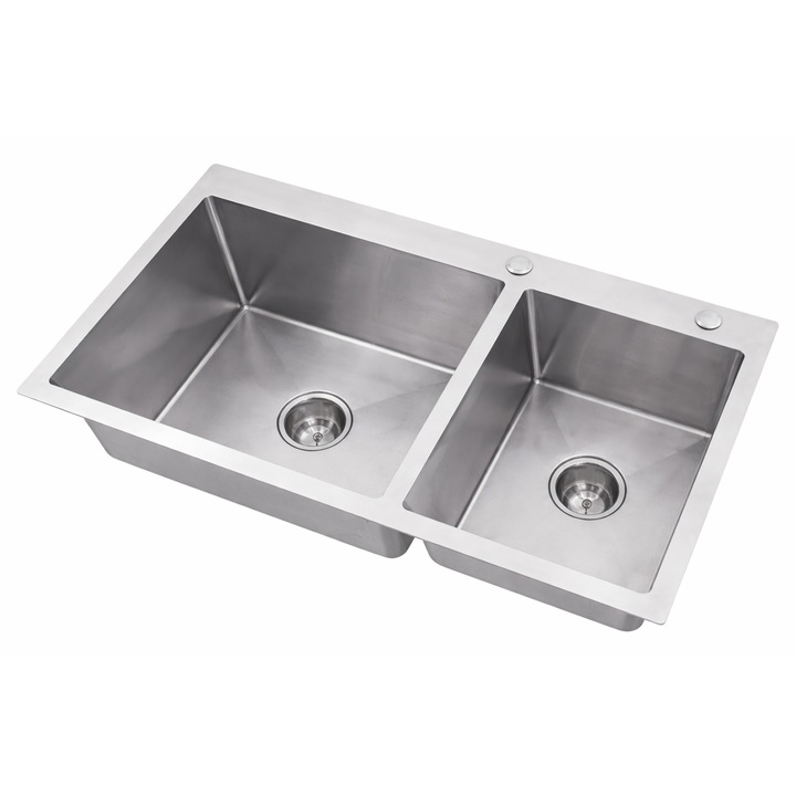 Chiuveta bucatarie, inox, fagure, Sofielsi HMD780, argintiu, dreptunghiulara, 1.5 cuve, pozitionare cuva stanga / dreapta, 78 x 43 cm, adancime cuva 22 cm