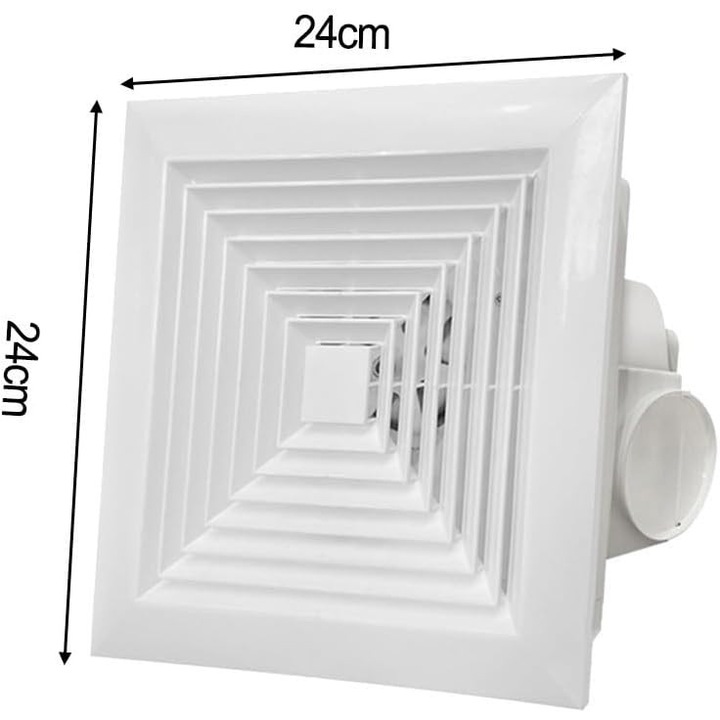 Ventilátor fürdőszobába visszacsapó szeleppel, csendes konyhába, mennyezetre, irodába (8 hüvelyk)