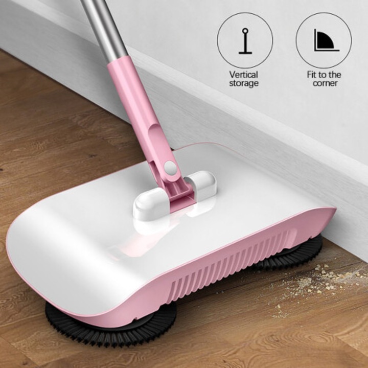 Matura manuala 3 in 1, mop microfibra, inox, 33x16cm, alb