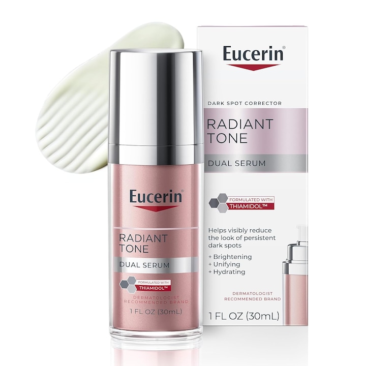 Eucerin Radiant Tone – Ser corector dual pentru pete inchise la culoare, Ser pentru pete inchise la culoare cu tiamidol si acid hialuronic, Sticla de 30 ml