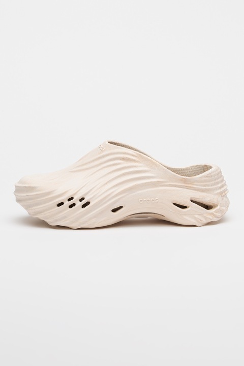 Crocs, Saboti demi-wedge cu perforatii Echo Marbled Wave, Alb murdar