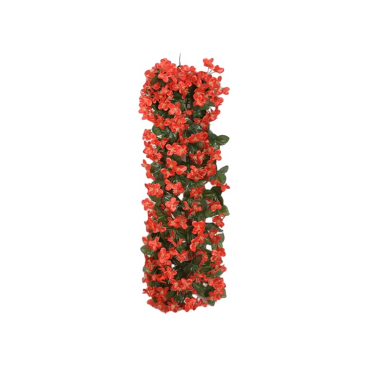 Ghirlanda trandafiri artificiali rosu matase 70x10cm
