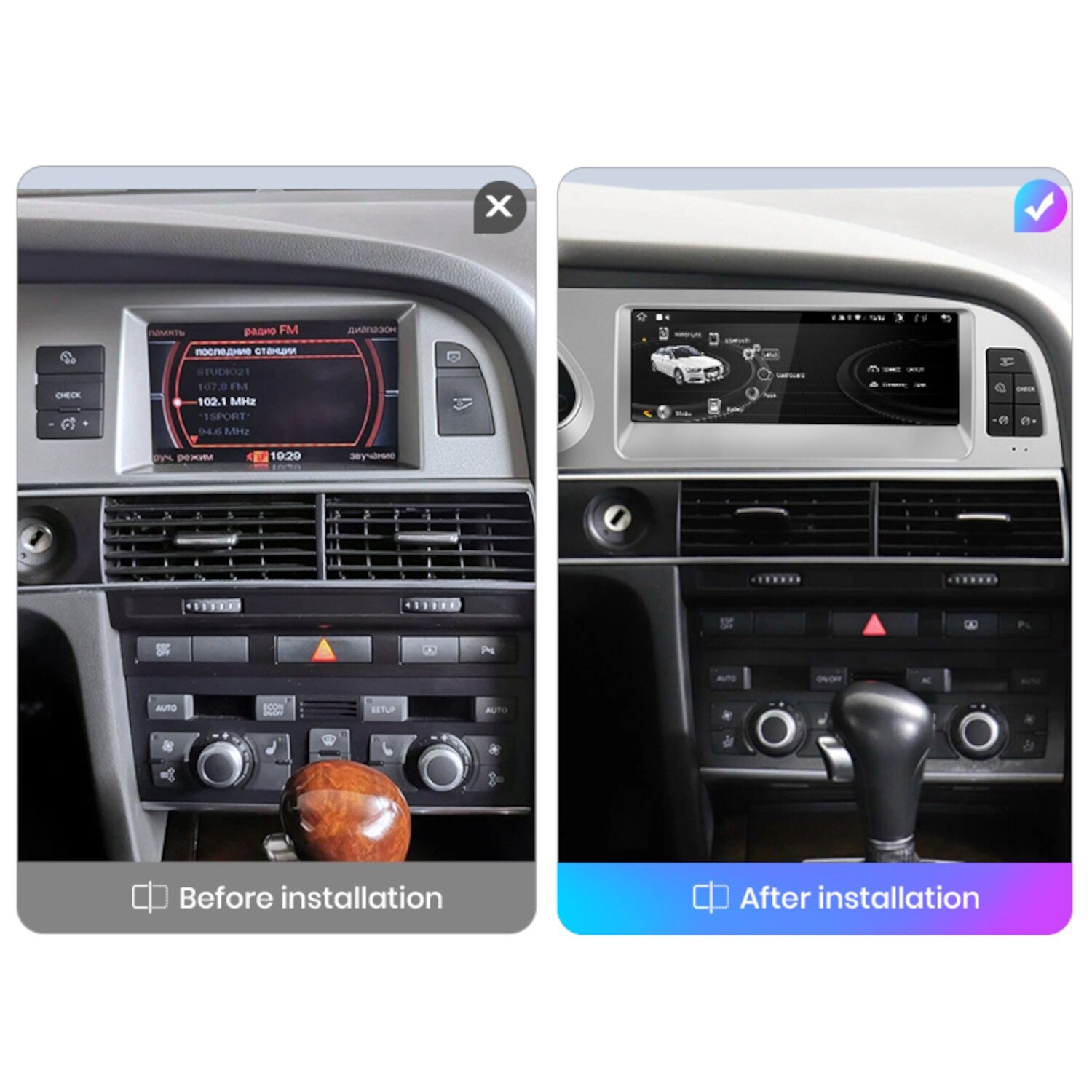 Radio auto Revelti Audi A6 C6 8.8 inch Android 13 6GB RAM 128GB Wi-Fi ...
