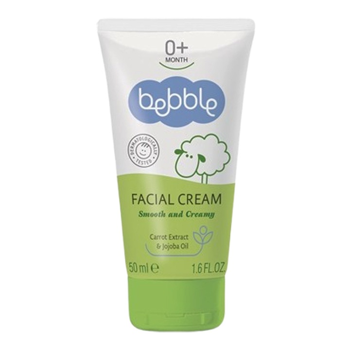 Arcápoló krém, babáknak és gyerekeknek, 50 ml, Bebble 300941, Fehér