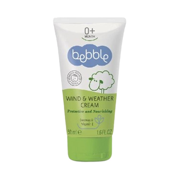 Testápoló krém szél és rossz idő ellen, babáknak és gyerekeknek, 50 ml, Bebble 301016, Fehér