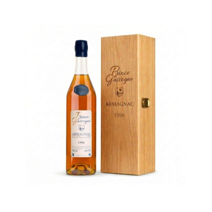Armagnac 1996 Prince de Gascogne – Vintage Collection – 70cl – Cutie Cadou Lemn, Franta