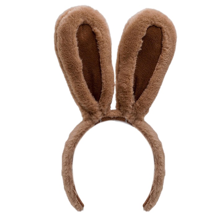 Accesoriu petrecere urechi animale cosplay, banda textila moale, urechi iepure reglabile, blana artificiala, marime universala