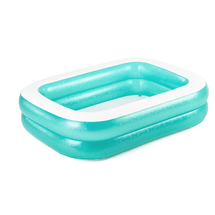 Piscina gonflabila, Bestway 54005 Family, dreptunghiulara, 201 x 150 x 51 cm, 450 litri, pentru adulti si copii