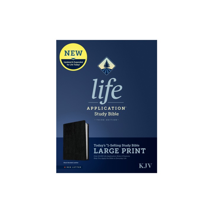 KJV Life Application Study Bible, Third Edition, Large Print Red Letter, Bonded Leather, Black, Tyndale