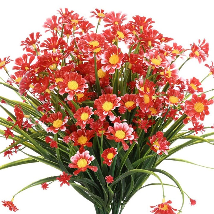 Buchet flori artificiale, plastic rezistent UV, multicolor, 32cm