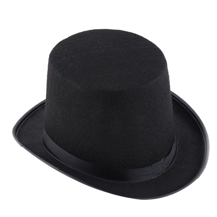 Palarie cilindrica costum unisex, usoara, neagra, marime adult
